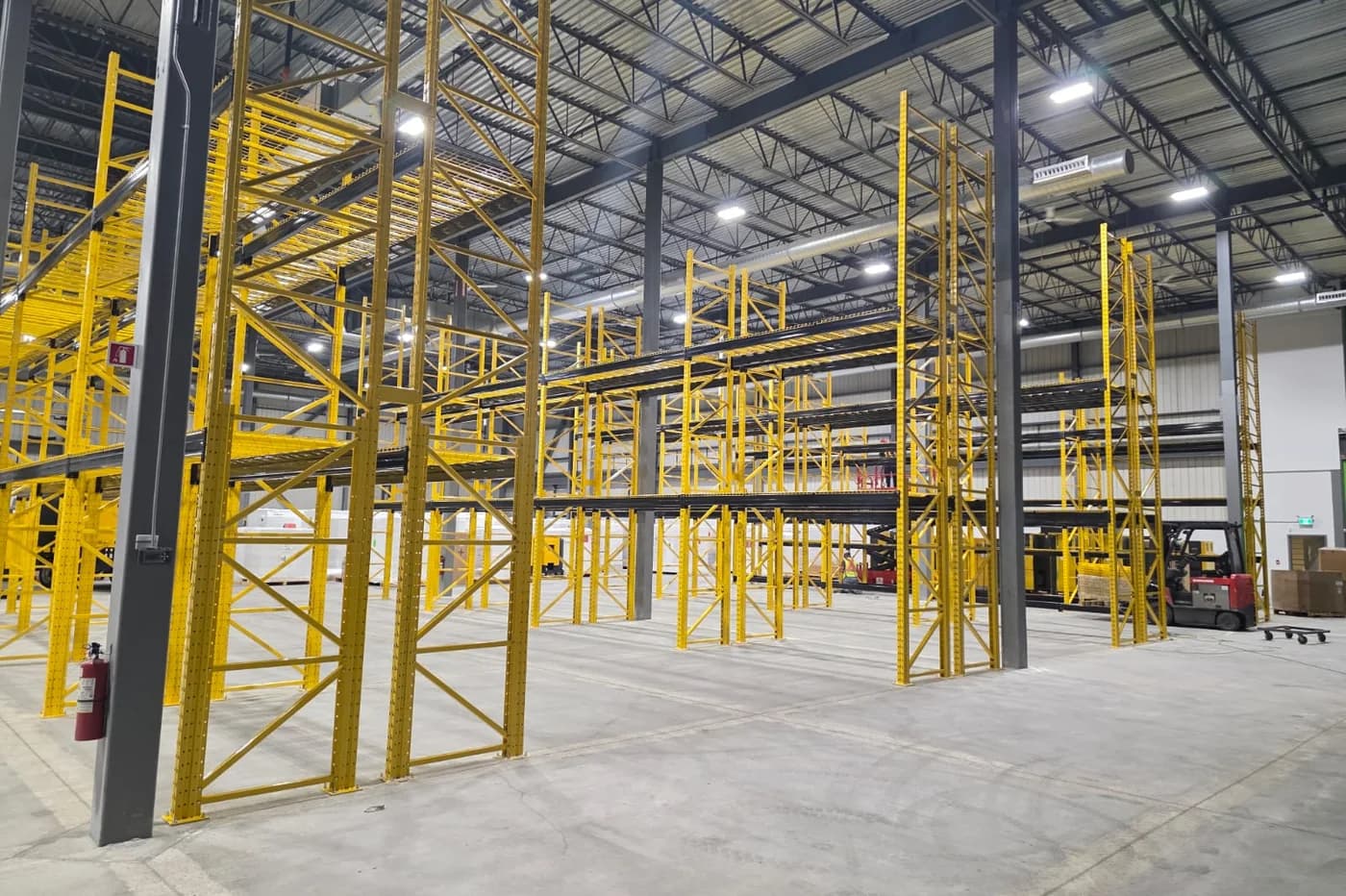 New industrial racking system installed in a warehouse