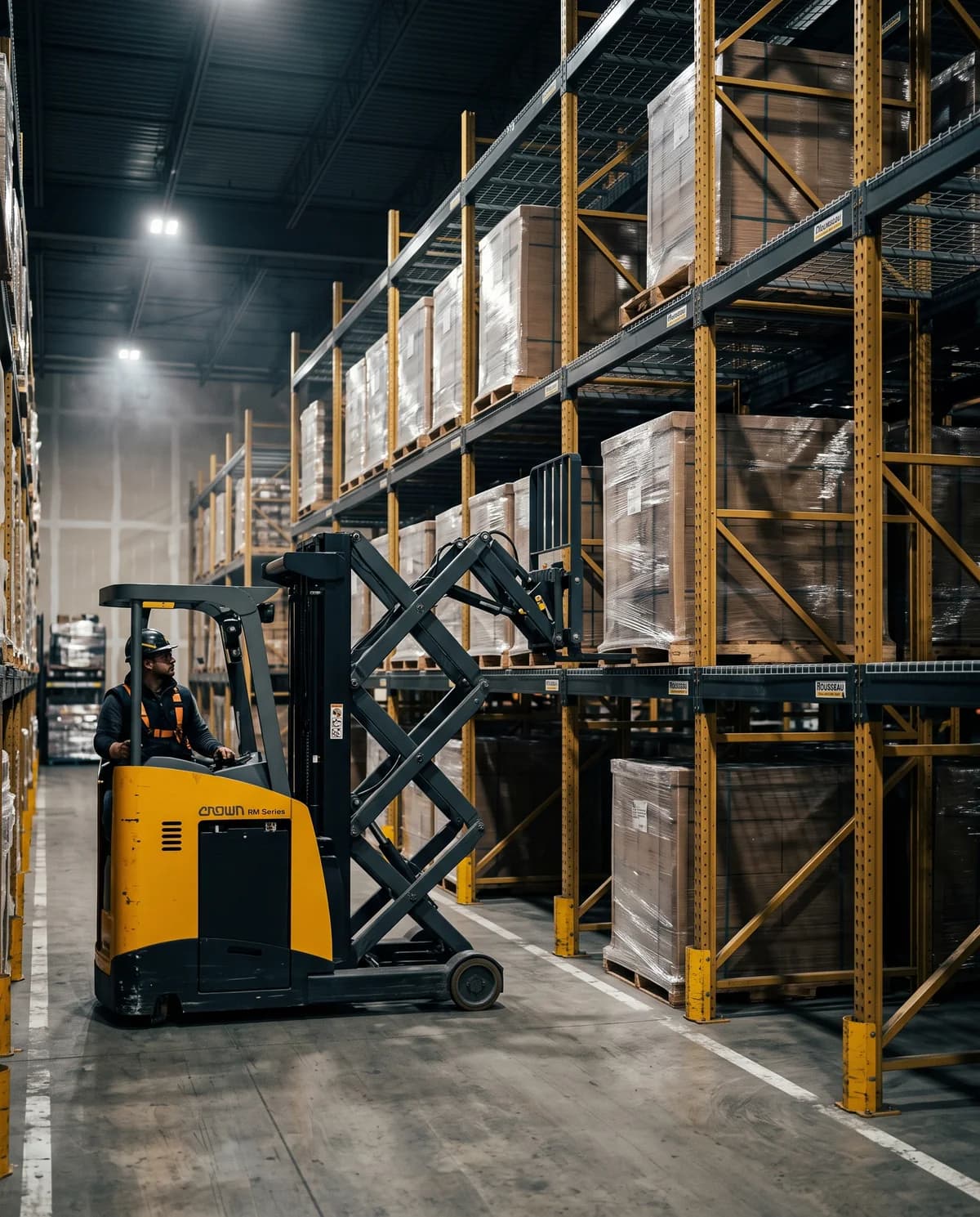 Double-deep racking with a reach truck